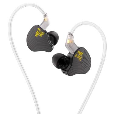 Imagem de KBEAR NZ02 Fones de ouvido intra-auriculares com fio, PU + PET de circuito magnético duplo com fio, iems de som 3D para jogos, fones de ouvido IEM para músicos, jogos, chamadas de voz, não removível