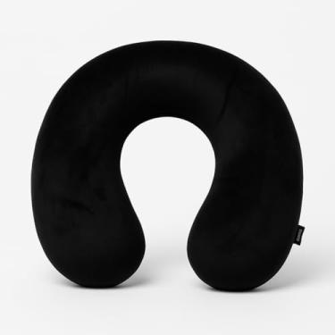 Imagem de Almofada de Pescoço para Viagem Travesseiro com Espuma Viscoelástica Macio (Preto)