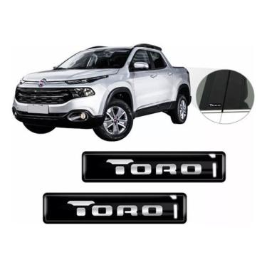 Imagem de Kit Adesivos Emblemas Lateral Coluna Fiat Toro Resinado 3D