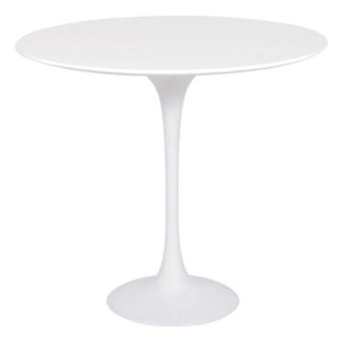 Imagem de Mesa Lateral Tulipa Saarinen Redonda 51 Cm - Laqueado Base Branca