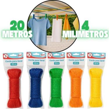 Imagem de Corda para Varal 20m Super Resistente 4mm Polipropileno  Ideal para Te