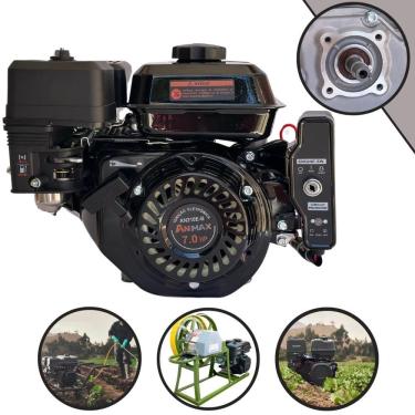 Imagem de Motor Estacionário Profissional Anmax AN210E À Gasolina 4T 208cc 7HP de Potência Alta Rotação Com Partida Elétrica e Eixo Chavetado Horizontal 19,05mm