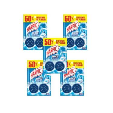 Imagem de Pedra Sanitaria Bloco Harpic Caixa Acoplada Kit 5, Pedra Sanitária Blo