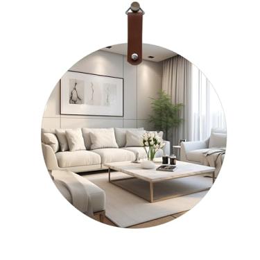 Imagem de ESPELHO SLIM REDONDO 45CM C/ALÇA CARAMELO