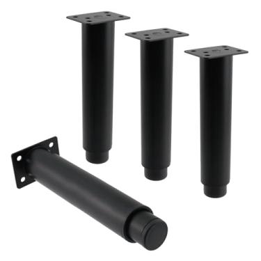 Imagem de KUMGROT Extensor de altura de mesa de 19 cm, ajustável para pernas de suporte de metal de 12,6 polegadas, peças de reposição de perna de móveis de aço carbono para suporte de sofá TV pernas de mesa de