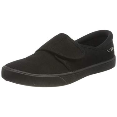Imagem de Clarks Tênis de uniforme Hopper Run para meninos, black fabric, 36 EU