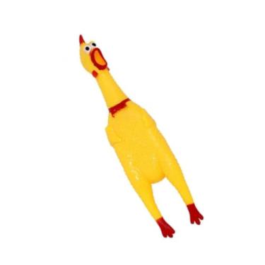 Imagem de Brinquedo Pet Galinha Frango de Borracha | Mordedor Sonoro com Apito, Interativo e Divertido para Cães, Estimula Brincadeiras e Mastigação, Resistente e Seguro