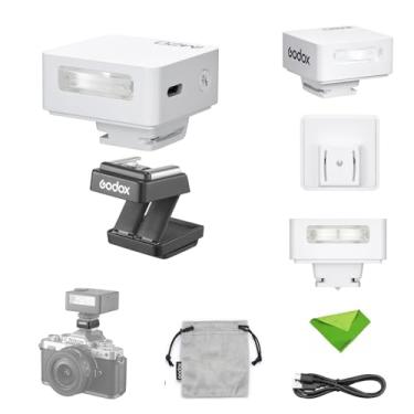 Imagem de Godox iM20 Mini Flash + Suporte para Sapata para Canon, Sony, Fuji, Nikon, Panasonic, Olympus e Pentax, Tempo de Reciclagem de 3s, Speedlight para Sony ZV1, NÃO para ZV-1F (Branco)