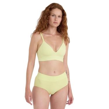 Imagem de Organic Basics Sutiã feminino macio acolchoado sem fio, Flor de sabugueiro verde, M