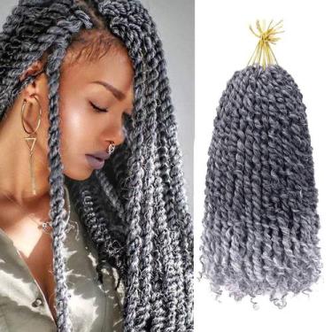 Imagem de Passion Twist Hair LOSMOEER, pré-torcido, 30 cm, 8 pacotes, cinza