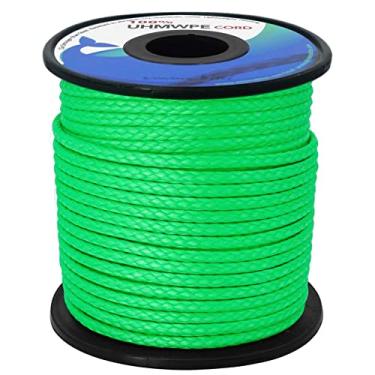 Imagem de Corda trançada emma kites UHMWPE 100 ~ 1000 lb de alta resistência, menos elasticidade, tenda, lona, braguilha de chuva, alça de gaiola, suspensão de rigelina, para acampamento, caminhada, mochila, sobrevivência, recreação, uso ao ar livre, marítimo, Verde, 1000lb | 2.0mm(Dia.) x 100ft