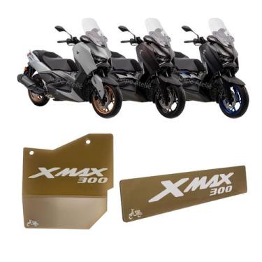 Imagem de Kit Protetor Motor E Divisória Pequena Acrílico Xmax 300 - Jaspe Ateli