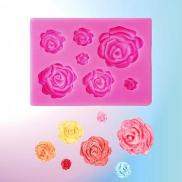 Imagem de Mini molde de silicone para doces de fondant para artesanato, topos de cupcake, sabonete, argila de polímero, projetos de artesanato, bolo de casamento e aniversário