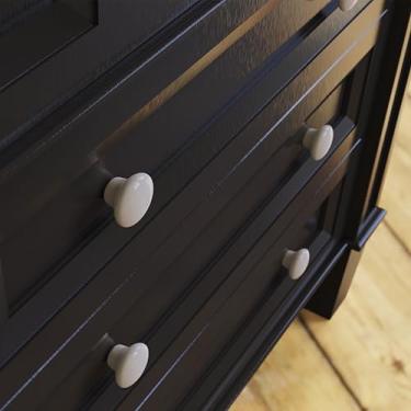 Imagem de Puxadores de armário e puxadores de gaveta de zinco branco polido (3,5 cm) - Ferragens brilhantes resistentes à corrosão para cozinha, banheiro, armário, cômoda - Alças de armário de liga de zinco