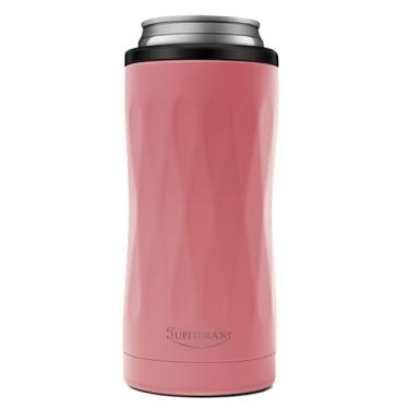 Imagem de Can Cooler Coozies Ramblers padrão de 340 g com isolamento a vácuo para cerveja, refrigerante, água com gás de aço inoxidável (rosa - 340 g)