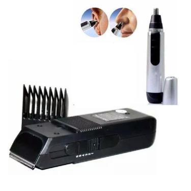 Imagem de Kit Máquina Barba Cabelo Pelos Pezinho 389 + Aparador Pelos