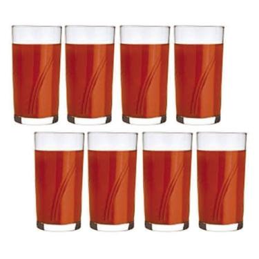 Imagem de Jogo 8 Copos Brisa 300ml Vidro Suco Agua Transparente Nadir - NADIR FI