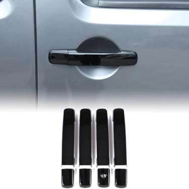 Imagem de Bekantogy 8 peças de capa de maçaneta externa compatível com Nissan Frontier Crew Cab/SV/PRO-X/PRO-4X modelo de quatro portas ABS capa protetora de maçaneta externa (preto piano, 2005-2017)