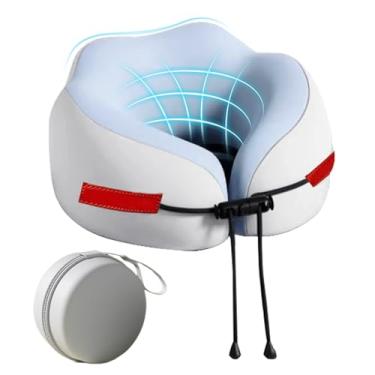 Imagem de Travesseiro de pescoço para viagem, travesseiro de pescoço de avião, encosto de cabeça confortável - almofada de suporte ergonômico com caixa de armazenamento para dormir cochilo, crianças, adultos