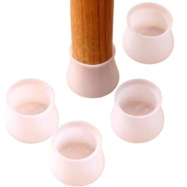 Imagem de Protetor Pe de Cadeira, Kit 24/20/16/12 Protetor Silicone Pé de Mesa e Cadeira Proteger O Piso, 3.5×3×3cm(Branca,Kit 20)