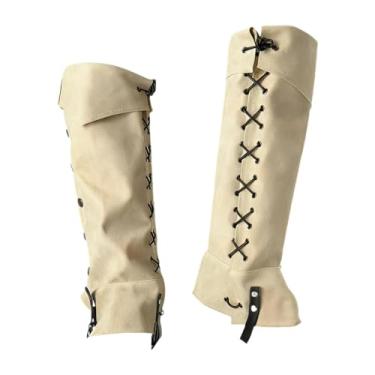 Imagem de IEUDNS para botas de pirata, polainas medievais para festas temáticas e convenções de anime, Bege