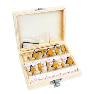 Imagem de Kit Jogo Fresas Para Tupia Cana 6Mm 12 Peças - Profield