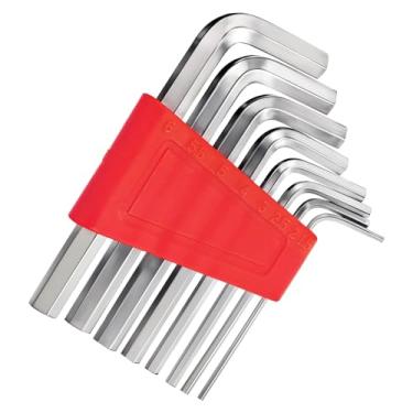 Imagem de QfwdfcTrenz Conjunto de chaves hexagonais – Conjunto de chaves hexagonais Allen métricas em forma de L de 1,5 a 6 mm, conjunto de chaves Allen métricas, em forma de L, prata