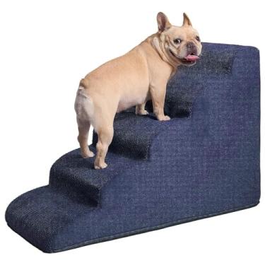Imagem de Escadas para Cães Camas Altas Curvas de 5 Etapas Equilibradas Pets Internas Pequenos Gatos Idosos