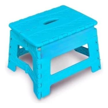 Imagem de Banqueta Dobrável Resistente 100kg Grande e Pequena | Banco Portátil para Camping, Pesca, Praia e Piquenique(PEQUENA AZUL)