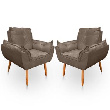 Imagem de Kit 2 Poltrona Opala para Sala e Quarto Suede - LH Decor - Los Hermano
