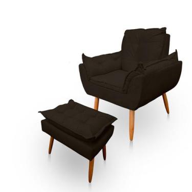 Imagem de Poltrona Opala com Puff Opala para Sala e Quarto Suede - LH Decor - Lo