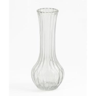 Imagem de Vaso Decorativo de Vidro 22cm Ondulado Transparente Moderno Elegante para Centro de Mesa e Arranjos de Flores