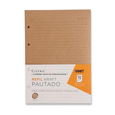 Imagem de Refil Caderno Criativo Argolado 30Fls Kraft 75G Pautado 17X24, Cicero