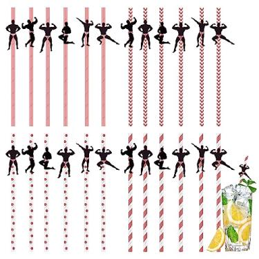 Imagem de 24 canudos de despedida de solteira, 6 canudos de poses, 4 estilos de canudos engraçados para adultos, lembrancinhas de casamento (ouro rosa)