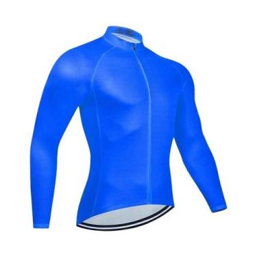 Imagem de Camisa Térmica De Ciclismo Masculina Vermelha De Inverno Com Manga Lon