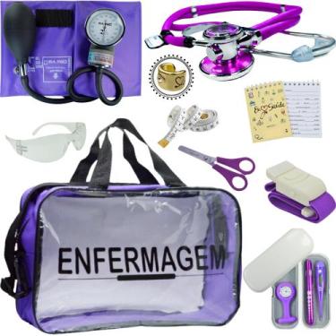 Imagem de Kit Enfermagem Top Cores Premium Completo Estagio - Love Saude, ROXO T