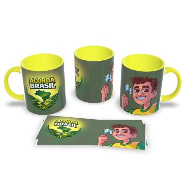 Imagem de Caneca de Porcelana "Acorda Brasil" - O Café do Patriota