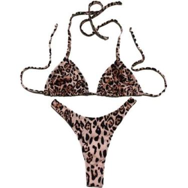 Imagem de Biquini Fio Dental Cortininha Asa Delta Com Forro Varias Amarrações - 