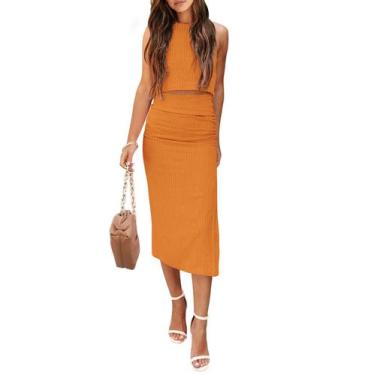 Imagem de Conjunto Feminino de Saia em Dois Peças PRETTYGARDEN Amarelo Brilhante