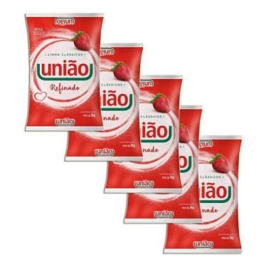 Imagem de Açúcar Refinado União - 1Kg Kit 5