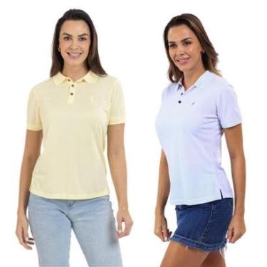 Imagem de Kit 2 Camisa Polo Feminina Piquet Viscose Casual-Feminino