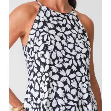 Imagem de Blusa Regata Feminina Halter Neck Flores Marisa Preto-52561, Preto, M