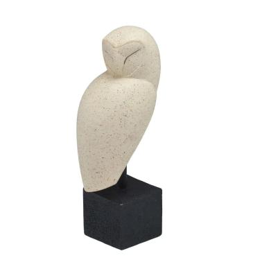 Imagem de Escultura Decorativa Coruja em Resina 21cm 16699-PL