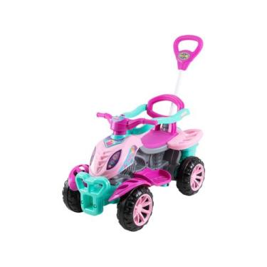 Imagem de Quadriciclo Carrinho De Passeio Infantil C/ Empurrador e Pedal Lady St