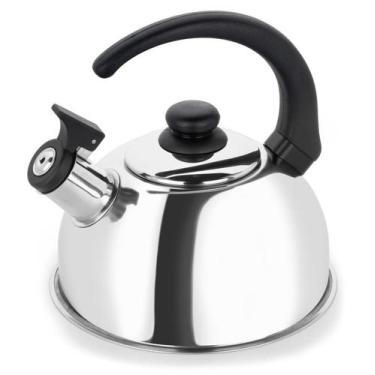 Imagem de Chaleira Inox Com Apito 2 Litros Para Fogão De Indução Fervedor Bule Á