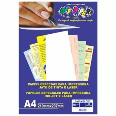 Imagem de Papel Casca Ovo 180 A4 Branco Off Paper 50fls
