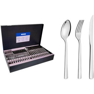 Imagem de Faqueiro Tramontina Inox 72 Peças para Churrasco Oslo 66985154, Inox, 