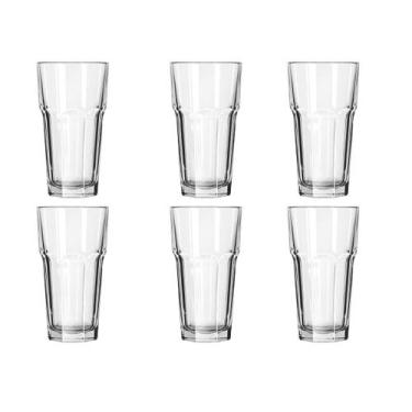 Imagem de 6 Copos para Água e Suco Alto Canelado Gibraltar LotusGlass 400ml