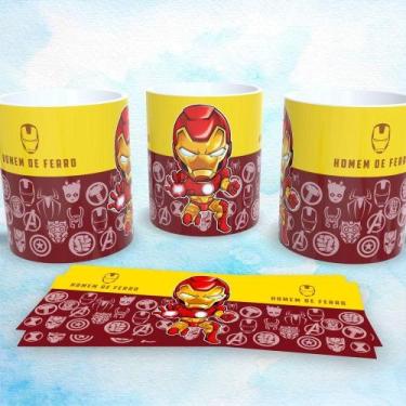 Imagem de Caneca de Porcelana Vingadores Marvel Homem de Ferro 325ml para Bebida