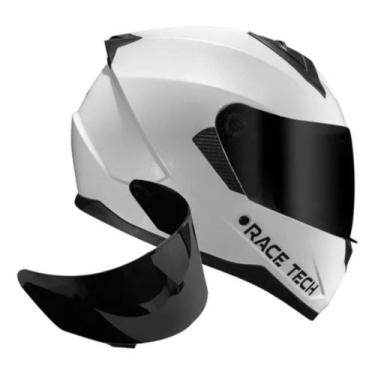 Imagem de Capacete race tech sector monocolor branco com viseira fumê extra, 62